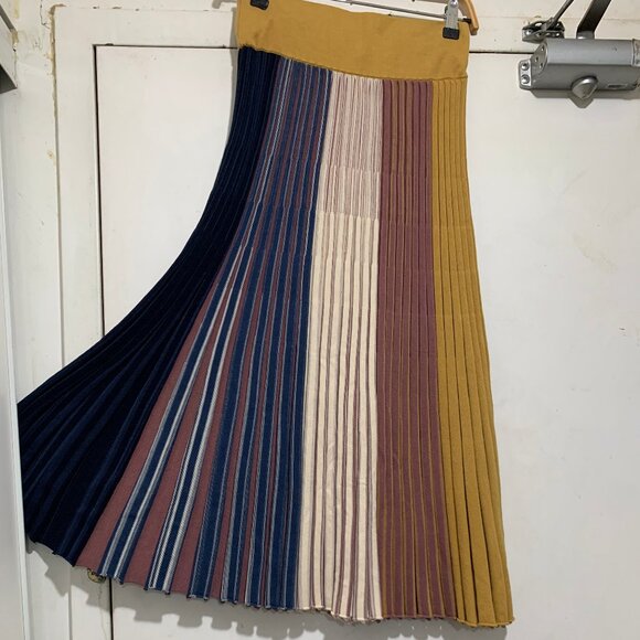 COS KNIT COTTON COLORBLOCK PLEATED SKIRTS SIZE XS/26 - Picture 5 of 8